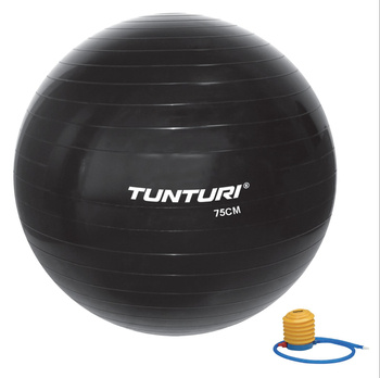 Tunturi balanční gymnastický míč 75cm černý + pumpička