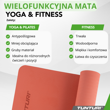 Fitness jóga Crossfit Pilates cvičební podložka Tunturi 8mm Rose Gold