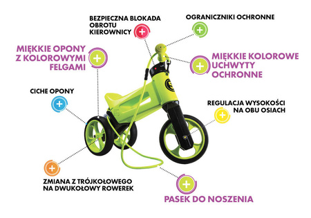 Dětské krosové kolo Super Sport  2v1 FUNNY WHEELS RIDER zelená