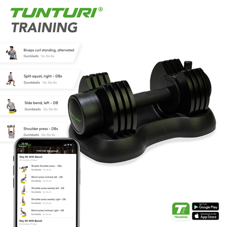 Nastavitelné činky pro Crossfit Training Tunturi Selector 2,5kg - 25kg